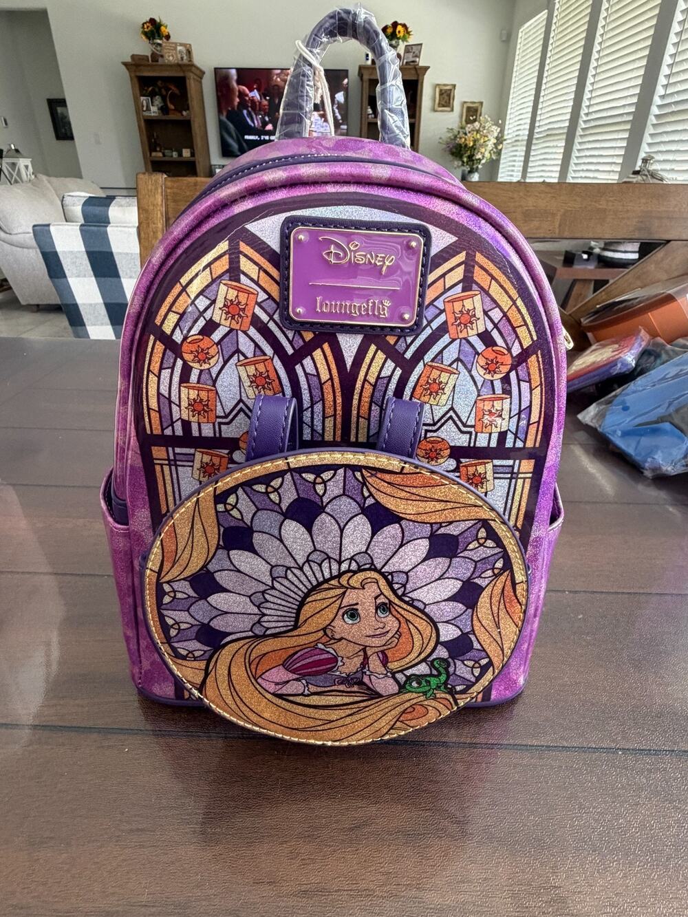 LOUNGEFLY DISNEY RAPUNZEL STAINED GLASS MINI BACKPACK NWT